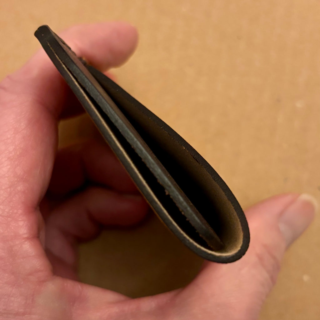 Leather EDC Tree of Life Engraved Card Wallet - Bone & Castanga - Hand Stitched