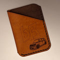 Leather EDC Toyota bB Engraved Card Wallet - Olmo & Castanga - Hand Stitched