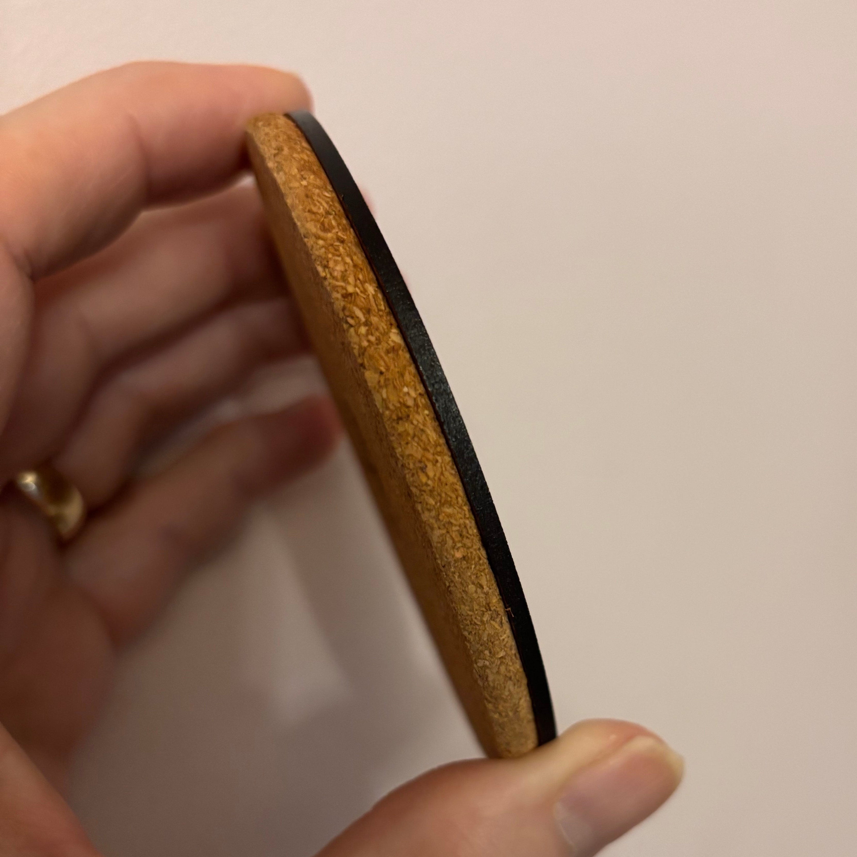 Yin-Yang Cat Coasters - Set of Leather & Cork-Backed Drink Coasters