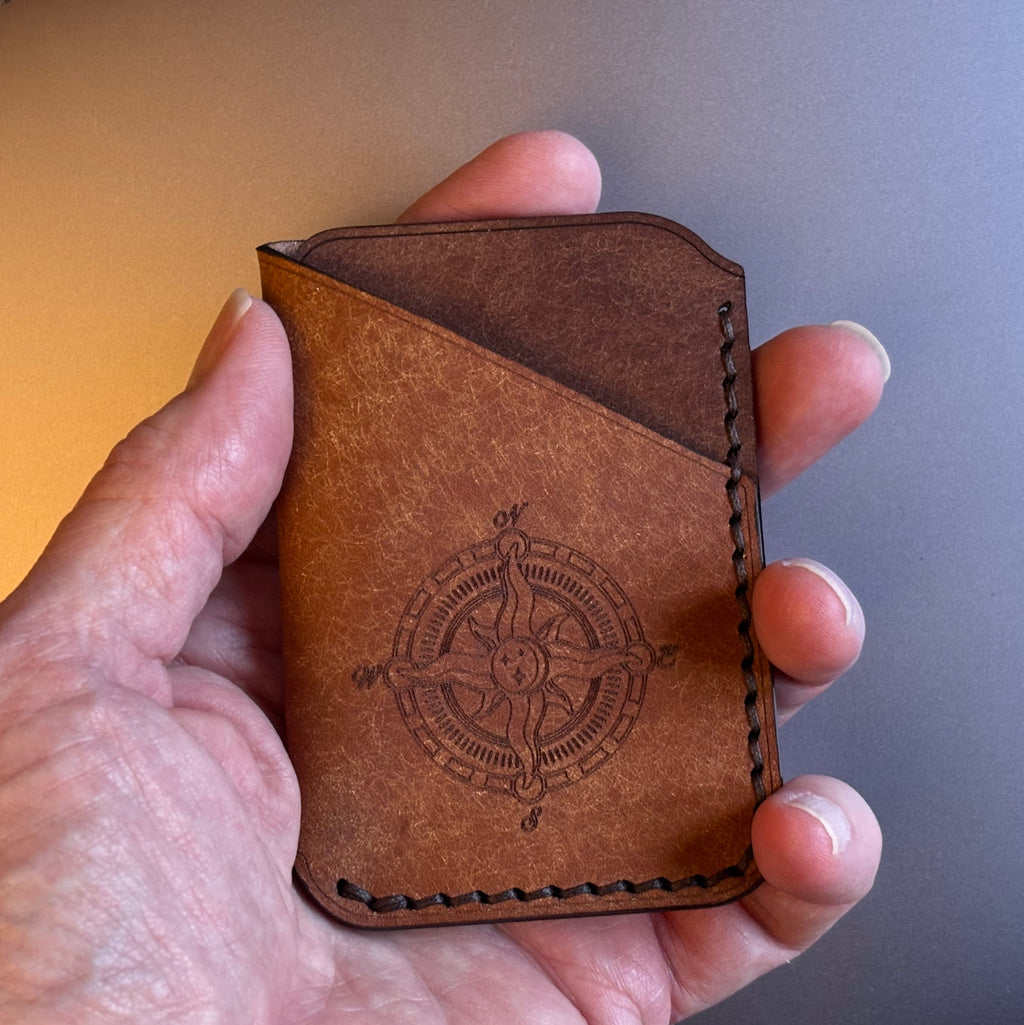 Compass EDC Leather Card Wallet.