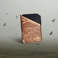 Leather EDC Raven Engraved Card Wallet - Bone & Castanga - Hand Stitched